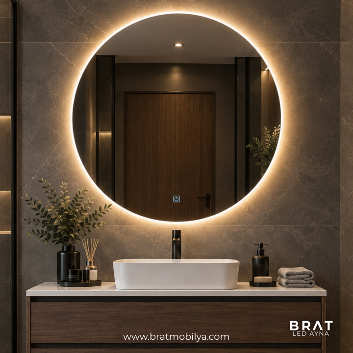 Brat B076 Dokunmatik Açma Kapamalı Yuvarlak Led Ayna