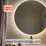 Brat B076 Ekonomik Dokunmatik Çap 60 cm. Yuvarlak Led Ayna