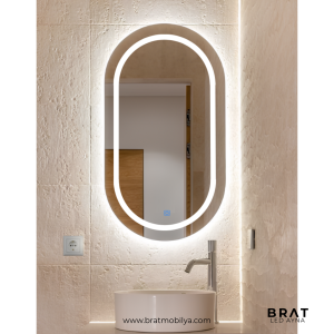 Brat B091 Dokunmatik Açma Kapamalı Kapsül Kesim Led Ayna
