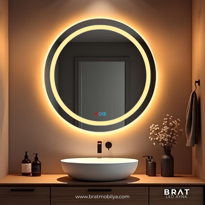 Brat B052 Dokunmatik Açma Kapamalı Yuvarlak Led Ayna