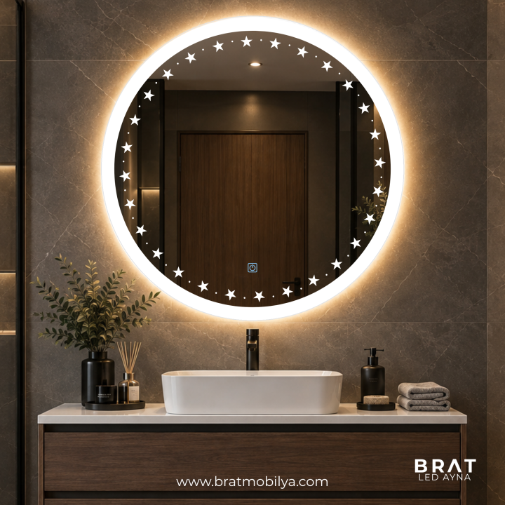 Brat B097 Dokunmatik Açma Kapamalı Yuvarlak Led Ayna