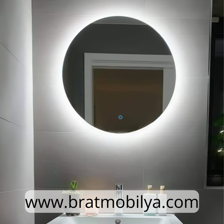 Brat B076 Ekonomik Dokunmatik Çap 60 cm. Yuvarlak Led Ayna