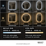 Brat B076 Dokunmatik Açma Kapamalı Yuvarlak Led Ayna