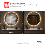 Brat B076 Dokunmatik Açma Kapamalı Yuvarlak Led Ayna