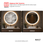 Brat B097 Dokunmatik Açma Kapamalı Yuvarlak Led Ayna