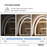 Brat B052 Dokunmatik Açma Kapamalı Yuvarlak Led Ayna