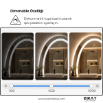 Brat B095 Dokunmatik Açma Kapamalı Yumurta Kesim Led Ayna