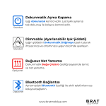 Brat B060 Dokunmatik Açma Kapamalı Yuvarlak Led Ayna