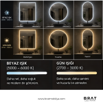 Brat B060 Dokunmatik Açma Kapamalı Yuvarlak Led Ayna