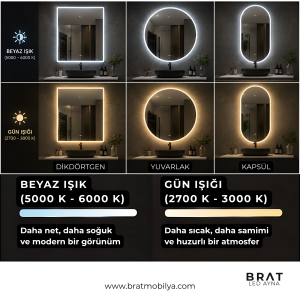 Brat B062 Dokunmatik Açma Kapamalı Yuvarlak Led Ayna