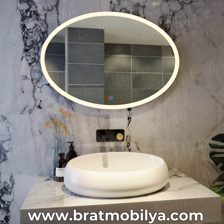 Brat B100 Dokunmatik Açma Kapamalı Elips Led Ayna