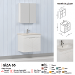 Giza 65 cm.  Banyo Dolabı